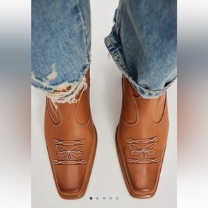 NIB Free People Wandering Western Leather Ankle Boots